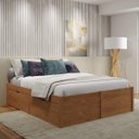 Ver imagem 1 de Cama Casal 4 Gavetas Madeira Maciça Beauty Marrom/Amêndoa