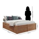 Ver imagem 3 de Cama Casal 4 Gavetas Madeira Maciça Beauty Marrom/Amêndoa