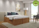 Ver imagem 4 de Cama Casal 4 Gavetas Madeira Maciça Beauty Marrom/Amêndoa