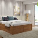 Ver imagem 4 de Cama Casal 4 Gavetas Madeira Maciça Beauty Marrom/Amêndoa