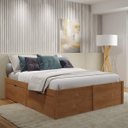 Ver imagem 1 de Cama Queen 4 Gavetas Madeira Maciça Beauty Espresso Móveis Marrom/Amêndoa