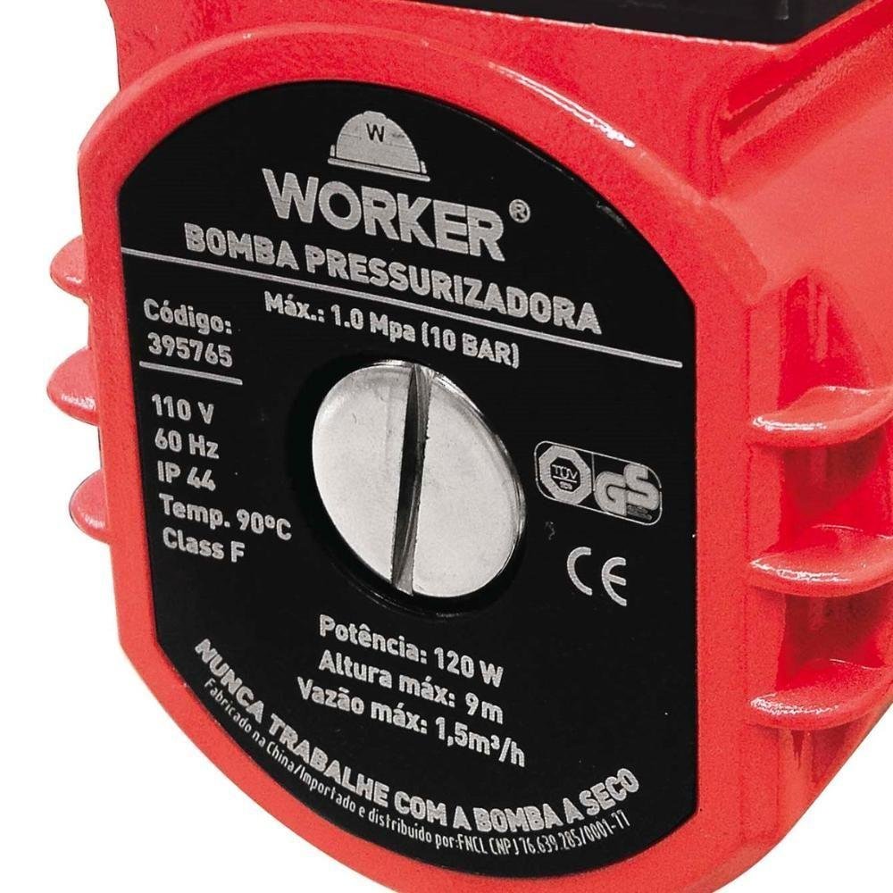 Bomba Pressurizadora 120w 220v 3/4'' Worker - 3