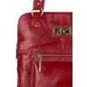 Bolsa mochila de couro liso Lívia - Vermelho - 4