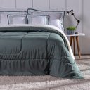 Ver imagem 3 de Kit Edredom King Coberdrom Soft Hipercal/sherpa 5 Peças - Verde - 100% Poliéster