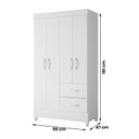 Ver imagem 4 de Guarda Roupa Mobi 4 Portas 2 Gavetas Branco Fosco/Rosa