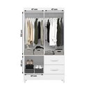 Ver imagem 3 de Guarda Roupa Mobi 4 Portas 2 Gavetas Branco Fosco/Rosa