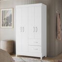 Ver imagem 1 de Guarda Roupa Mobi 4 Portas 2 Gavetas Branco Fosco/Rosa
