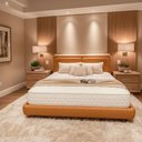 Ver imagem 1 de Cama Japonesa com Cabeceira Seo Yun Queen Courino Caramelo - Sallar Home
