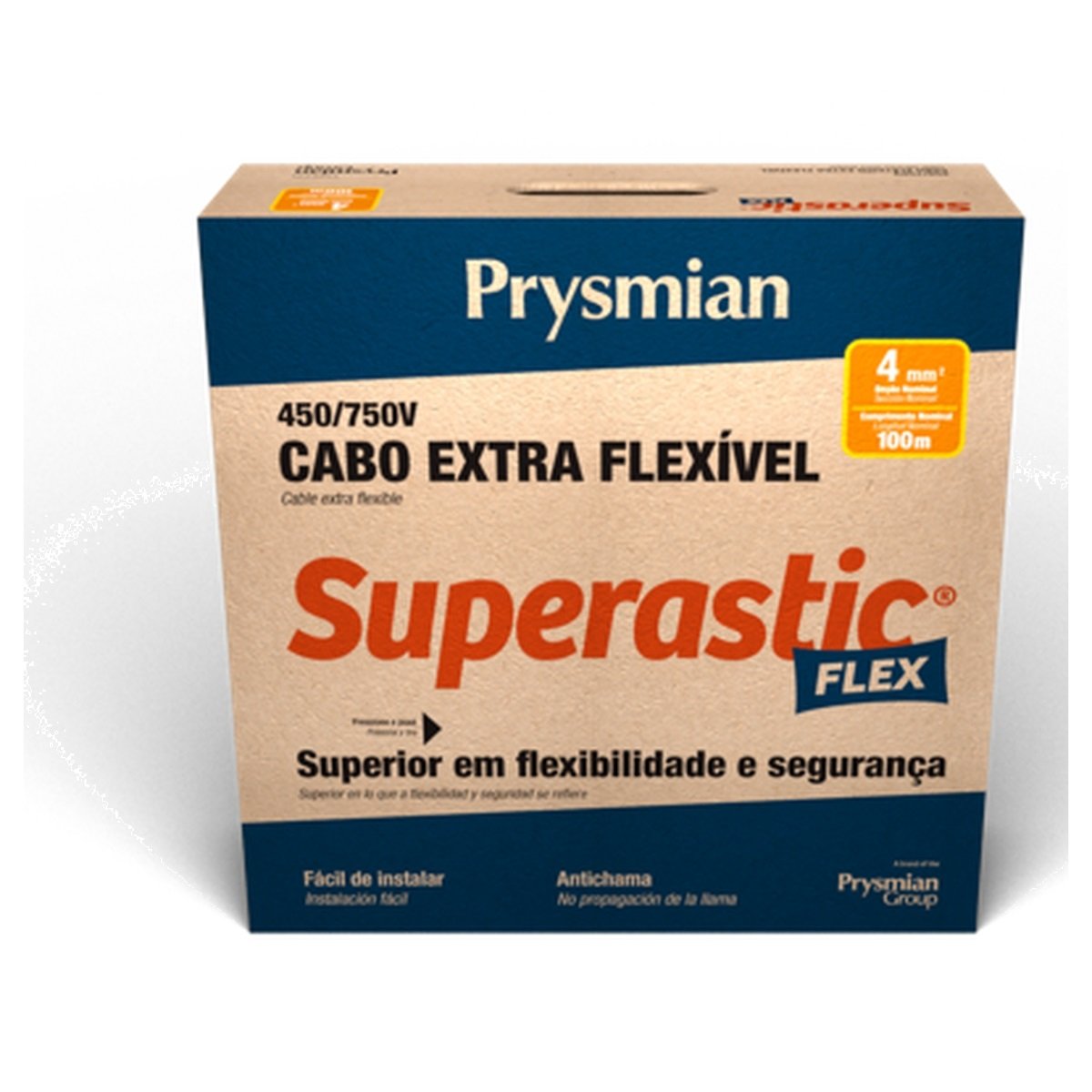 Cabo Flexivel 750v 4,0mm Vermelho 100 Metros Superastic Prysmian