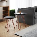 Ver imagem 1 de Mesa de Canto Duo Lisboa Ferro Cobre Tampo Preto