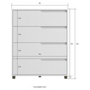 Ver imagem 4 de Cômoda 80cm com 4 Gavetas Multimóveis Cr35243 Branco