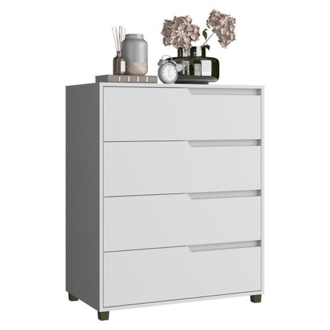 Cômoda 80cm com 4 Gavetas Multimóveis Cr35243 Branco