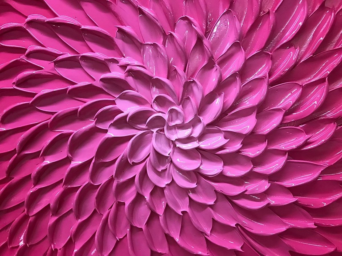 Quadro Pintura Tela branco local óleo quadrado rosa 5373: 150cm (A) x 150cm (L) - 5