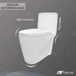 Vaso Sanitário Monobloco Completo - Caixa Acoplada Privada VAB0026 Tubrax - 7 Vaso Sanitário Monobloco Completo - Caixa Acoplada Privada VAB0026 Tubrax - 7