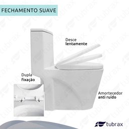Vaso Sanitário Monobloco Completo - Caixa Acoplada Privada VAB0026 Tubrax - 3 Vaso Sanitário Monobloco Completo - Caixa Acoplada Privada VAB0026 Tubrax - 3