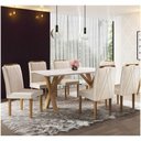 Ver imagem 1 de Conjunto Sala de Jantar Munique 6 Cadeiras Bege Areia