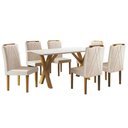 Ver imagem 7 de Conjunto Sala de Jantar Munique 6 Cadeiras Bege Areia