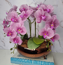 Ver imagem 1 de Arranjo Com 4 Orquídeas Violeta Vaso Cobre 28cm