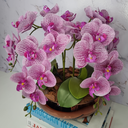 Ver imagem 3 de Arranjo Com 4 Orquídeas Violeta Vaso Cobre 28cm