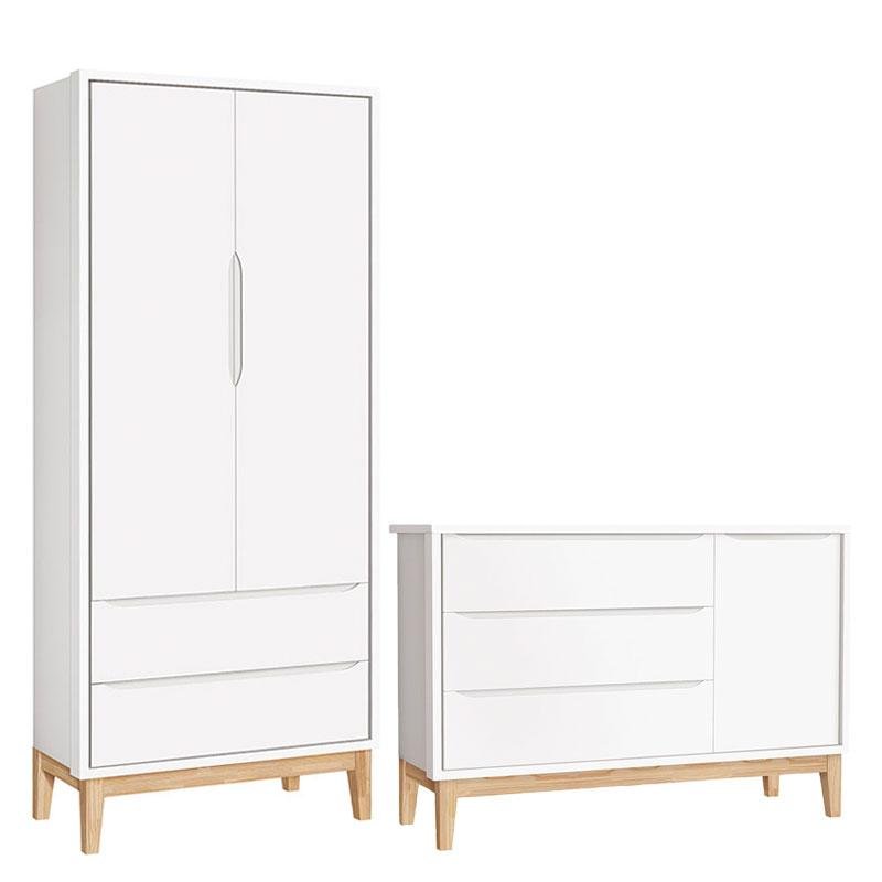 Cômoda com Porta e Guarda Roupa Infantil 2 Portas New Classic Branco com Pés Madeira Natural – Relle é boa?