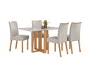 Ver imagem 1 de Conjunto Sala de Jantar Mesa Téssera 120 Tampo Vidro Off White com 4 Cadeiras Téssera - Lopas Amendo
