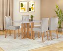 Ver mais imagens de Conjunto Sala de Jantar Mesa Téssera 120 Tampo Vidro Off White com 4 Cadeiras Téssera - Lopas Amendo