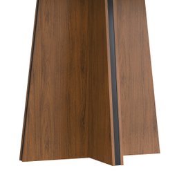 Mesa de Jantar Retangular Tampo Chanfrado Curvo Vanda DJ Móveis Freijó/Preto Brilho - 4