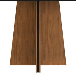 Mesa de Jantar Retangular Tampo Chanfrado Curvo Vanda DJ Móveis Freijó/Preto Brilho - 5