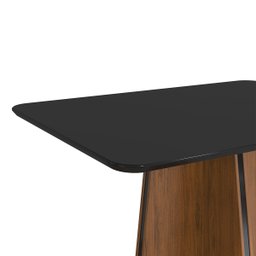 Mesa de Jantar Retangular Tampo Chanfrado Curvo Vanda DJ Móveis Freijó/Preto Brilho - 3