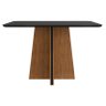 Mesa de Jantar Retangular Tampo Chanfrado Curvo Vanda DJ Móveis Freijó/Preto Brilho - 1