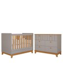 Ver imagem 1 de Jogo de Quarto Infantil Biscoito Cômoda 6 Gavetas e Berço Fendi/nature - Permóbili Baby