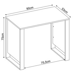 Escrivaninha Bancada Mesa Politorno Amendola/ Grafito Home Office Escritório - Mercado Dos Móveis - 6