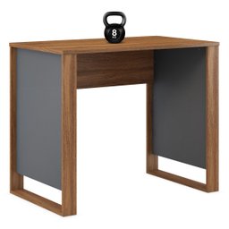 Escrivaninha Bancada Mesa Politorno Amendola/ Grafito Home Office Escritório - Mercado Dos Móveis - 4