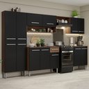 Ver imagem 1 de Armário de Cozinha Completa 293cm Rustic/Preto Emilly Madesa 01XA