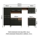 Ver imagem 4 de Armário de Cozinha Completa 293cm Rustic/Preto Emilly Madesa 01XA