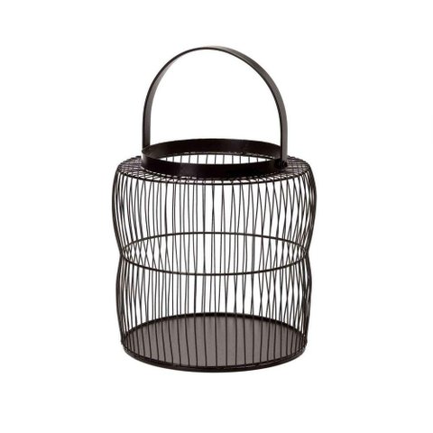 Lanterna Decorativa Em Metal Preto 23X22 Cm - D’Rossi