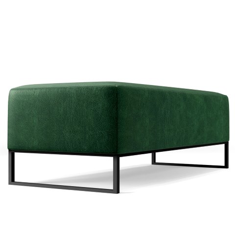 Puff Decorativo Sala de Estar Bali W01 Base Ferro 120x50 cm Facto Verde Musgo - Lyam Decor