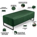Ver imagem 3 de Puff Decorativo Sala de Estar Bali W01 Base Ferro 120x50 cm Facto Verde Musgo - Lyam Decor