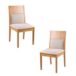 Conjunto Sala de Jantar 6 Cadeiras Noruega com Mesa Atlântico 1,80m - Madeira Maciça Encosto - 2