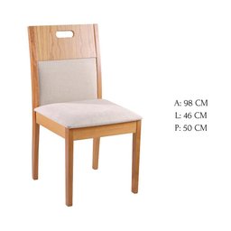 Conjunto Sala de Jantar 6 Cadeiras Noruega com Mesa Atlântico 1,80m - Madeira Maciça Encosto - 7