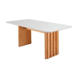 Conjunto Sala de Jantar 6 Cadeiras Noruega com Mesa Atlântico 1,80m - Madeira Maciça Encosto - 6