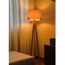 Luminária Coluna de Piso Chão Áustria em Madeira com Cupula Algodão Cru Decorativa para Sala Quarto - 2