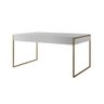 Mesa Industrial Caixote Filadélfia Tampo 120x75 Branco Preto Base Ferro Dourado - 2