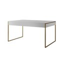 Ver imagem 2 de Mesa Industrial Caixote Filadélfia Tampo 120x75 Branco Preto Base Ferro Dourado