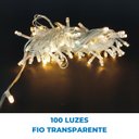 Ver imagem 3 de Pisca-pisca Led 100 Luzes Fio Transp 9 Metros 127v Branco Quente