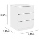 Ver imagem 3 de Mesa de Cabeceira 3 Gavetas 45cm Berlim Yescasa Branco