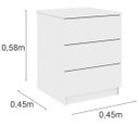 Ver imagem 3 de Mesa de Cabeceira 3 Gavetas 45cm Berlim Yescasa Branco