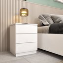 Ver imagem 1 de Mesa de Cabeceira 3 Gavetas 45cm Berlim Yescasa Branco