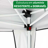 Tenda Articulada Gazebo 3x3m Articulado Alumínio Praia Camping com Bolsa - Branco - 3