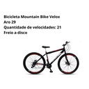 Ver imagem 4 de Bicicleta Mountain Bike Velox Aro 29 Freio Disco 21v Ello Cor:preto/vermelho
